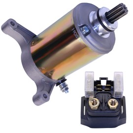 GLENPARTS Starter Motor and Relay Solenoid for Yamaha Raptor 350 YFM35RW 2007 OEM 1UY-81890-00-00