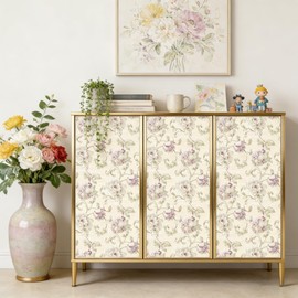 OUSCACH Beige Vintage French Damask Peel and Stick Wallpaper Thickened Removable Self Adhesive Wall Paper Design for Walls Bathroom Bedroom Home Decor 17.3in x 118in