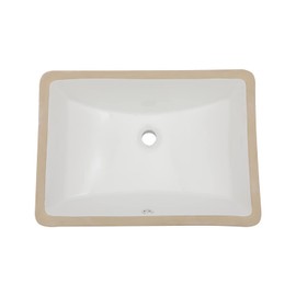 Sarlai Undermount Bathroom Sink - 21 x 15 inch Rectangular Vessel Sink Undermount Modern White Ceramic Rectangle Sink, Vanity Sinks Art Basin with Overflow, Interior Bowl Size 19" x 13"
