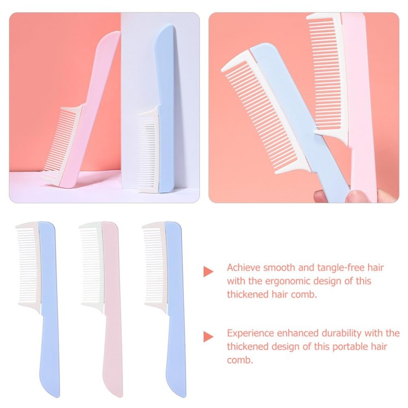 Beavorty 3pcs Portable Wide Tooth Hair Comb for Curly Hair