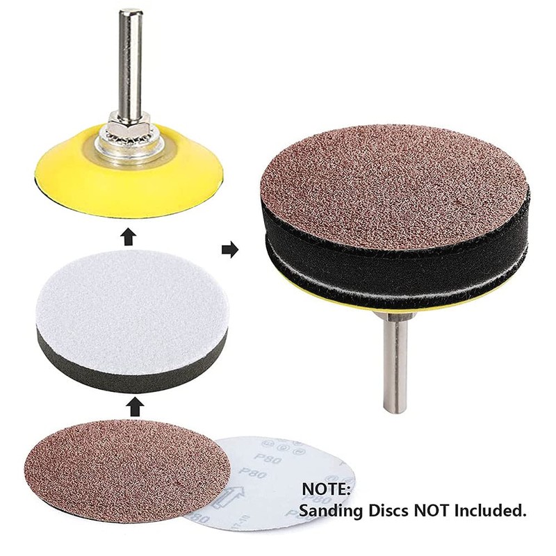 Gasea 2 Set 2-Inch Hook and Loop Sanding Backing Pad