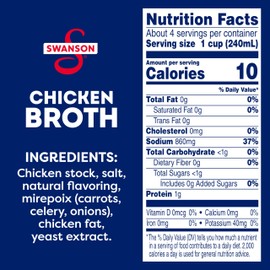 Swanson 100% Natural Chicken Broth, 32 oz Carton