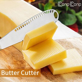 CONPCONP Butter Spreader, Stainless Steel Butter Spreader, 3 in 1 Kitchen Knife Gadgets Curler Slicer Spreader with Serrated Edge for Cutting and Spreading Butter Cheese Jam