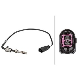 HELLA 6PT 358 181-161 Sensor, Exhaust Gas Temperature, 2-Pole, Screwed, Cable: 290 mm