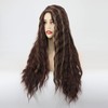 Towarm Deep Wave Reddish Brown Wig Long Wavy Highlight Blonde