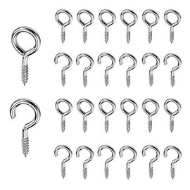 The Bead Shop 25mm Curtain Wire Hook and Eyes - 20 x hooks & 20 x eyes