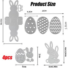 FaJoek Set of 4 Easter Cutting Dies Metal Cutting Dies Spring Cutting Dies Cutting Dies Boxes Small Scrapbooking Embossing Stencils Easter Embossing Stencils Set