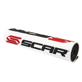SCAR Round handlebar bar pad for crossbar Motocross ATV Motorcycle Dirtbike Enduro Supermoto - White