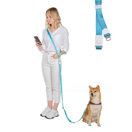 SVD.PET 4-in-1 Hands Free Dog Leash, Versatile Crossbody Dog Leash with Easy Release Buckle, Easy Adjust Waist Dog Leash to Fit Your Body and Waist for Walking, Jogging and Running Your Dog (Sky Blue)
