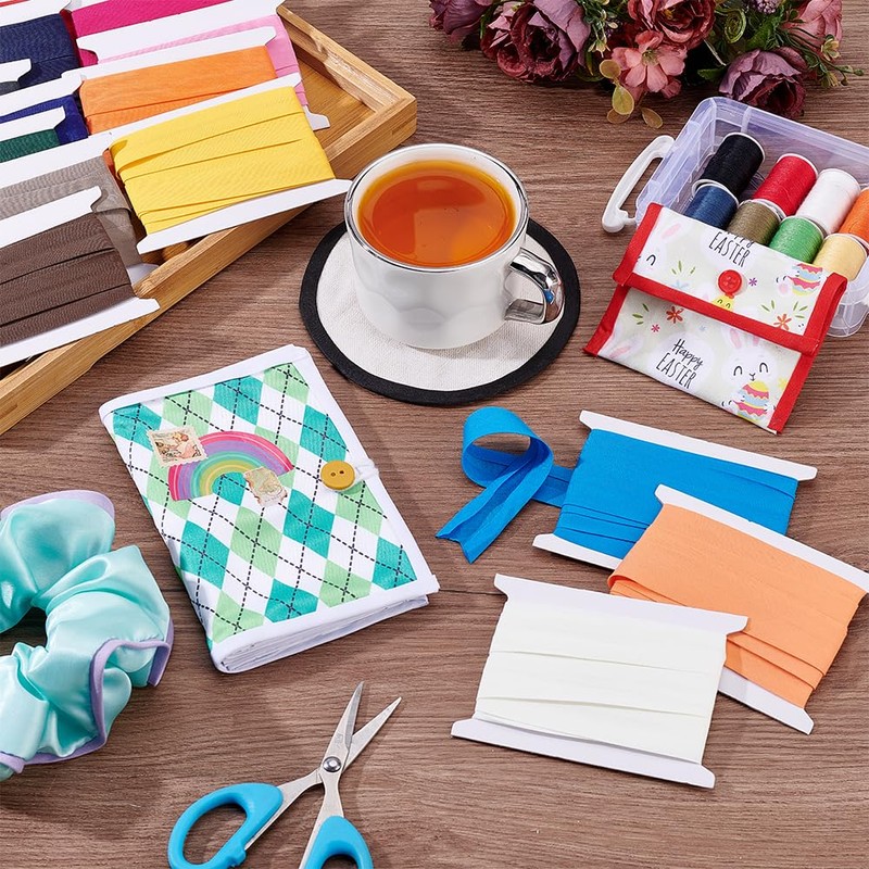 PH PandaHall 34m Double Fold Bias Tape Cotton Bias Binding