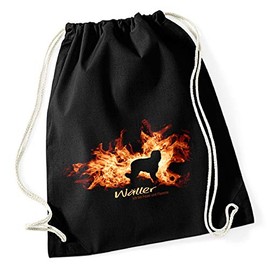 siviwonder Gym Bag – Wäller – Fire and Flame – Cotton Bag Black, black