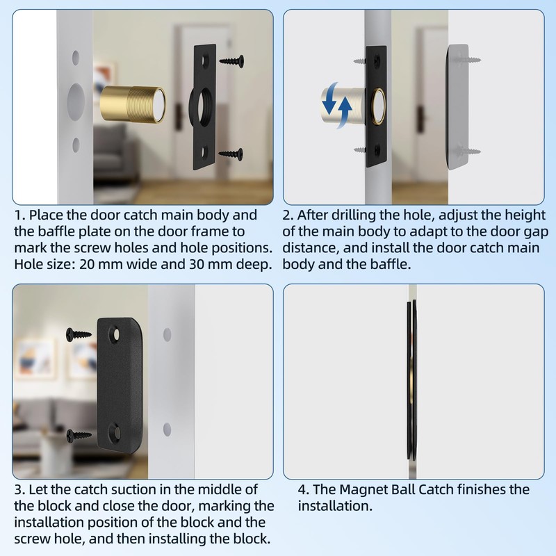 Ball Catch Door Hardware Jiayi 6 Pack Magnetic Ball Catch