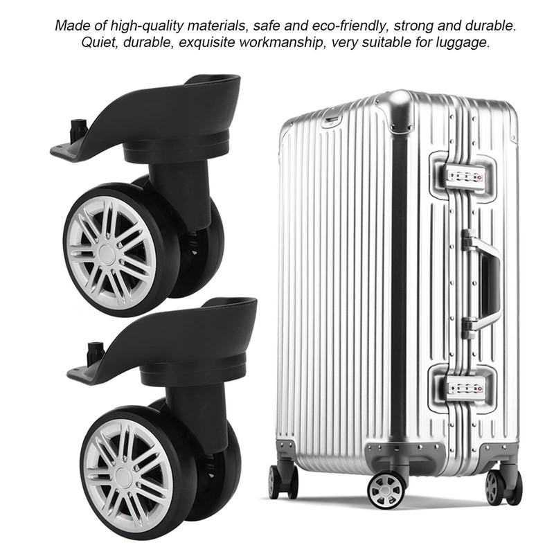 Luggage Wheels, 1Pair Swivel Suitcase Caster Wheels Outdoor Mute Double