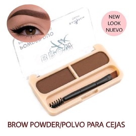 BROW/CEJA Powder Palette with Powder Duo, Polyvinyl Powder for Browing and Eyebrow Fill, Compact Design Makeup - Color: medium brown