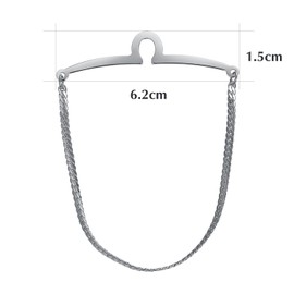 Yoursfs Silvery Tie Chain for Men Stainless Steel Tie Clip Fastener Necktie Chain Tie Clips for Jewelry