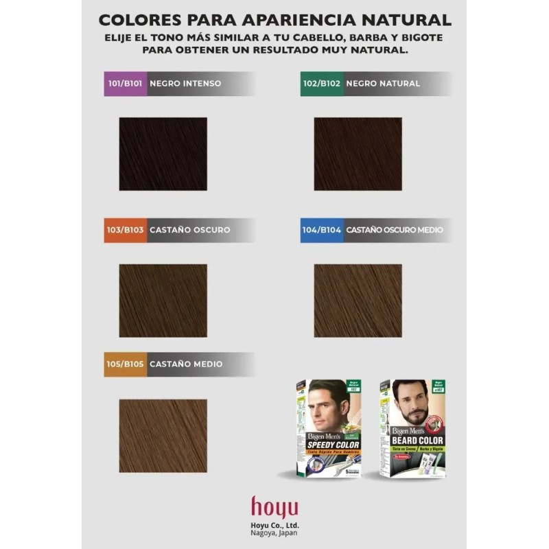 Mayoreo 3piezas Tinte Bigen Men's Barba · Negro Natural B102