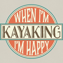 CafePress Kayaking Happy Quote Canvas Tote Top Zipper Closure