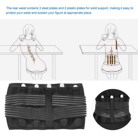 TMISHION Cinturón de Soporte Lumbar para la Espalda para el Alivio del Dolor de Espalda Baja y la prevención de Lesiones Faja Lumbar Ajustable y Paneles de Malla Transpirable (M)