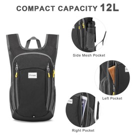 Prospo 12L Hiking Backpack Small Lightweight Travel Backpack for Women Men Casual Foldable Shoulder Bag