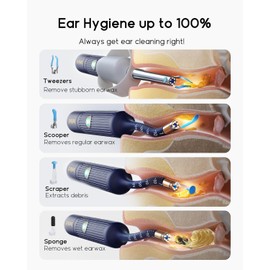 Ear Care Wax Remover Otoscope: 1920P HD WiFi Flexible Ear Cleaner with Camera - 2025 NEW 360° Wide-Angle Ear Cleaner with Light for Ear Care/Nose/Throat Examinations Otoscope for Adults and Children