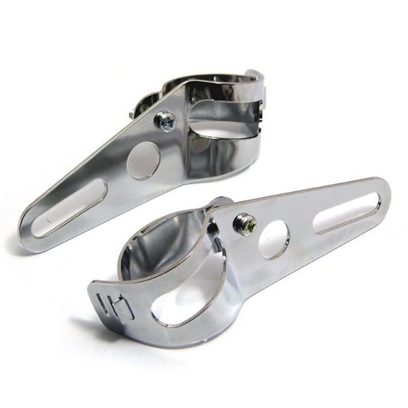 Alchemy Parts Motorcycle Headlight Fork Mount Brackets Chrome for 36mm