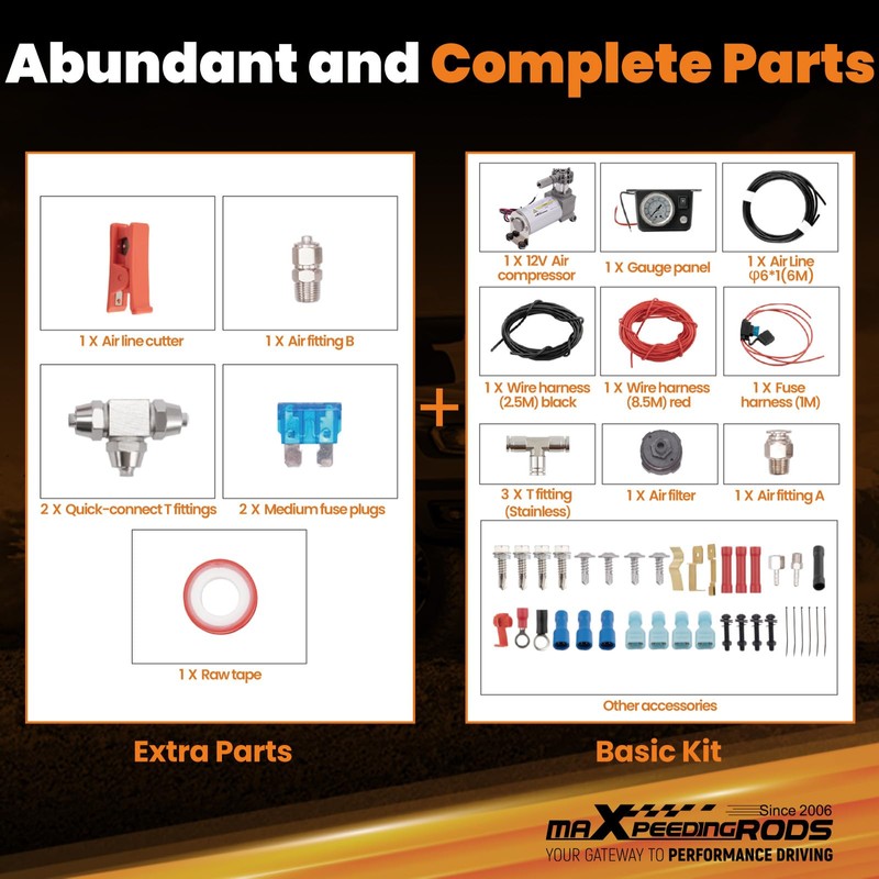 maXpeedingrods On Board Air Compressor System Up to 120 PSI