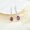 Lwsary Infinity Teardrop Earrings 925 Sterling Silver Garnet Drop Dangle
