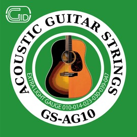 GID Jid STRINGS Series GS-AG10 Acoustic Guitar Strings 10-47 EXTRA LIGHT Extra Light Gauge
