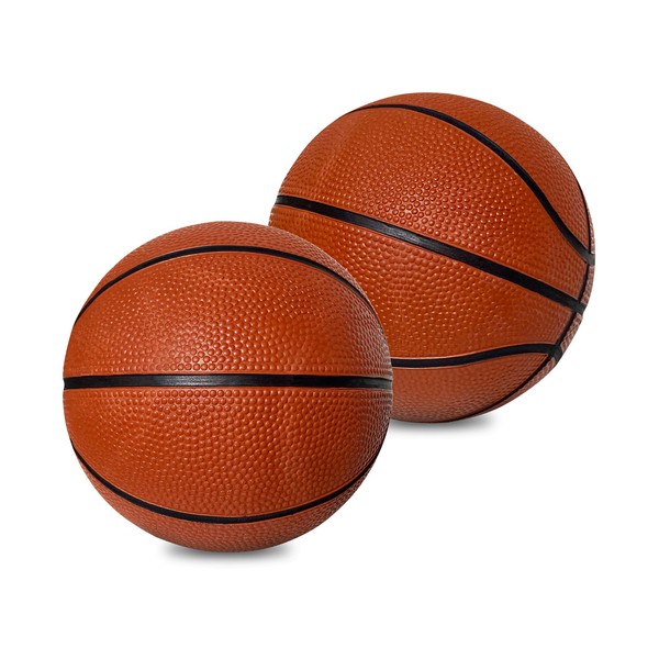5" Rubber Premium Small Basketball - 2 Pack | Perfect for Mini Basketball Hoop or Kids Basketball | Outdoor Play and Indoor Basketball | Realistic Bounce and Durable Construction