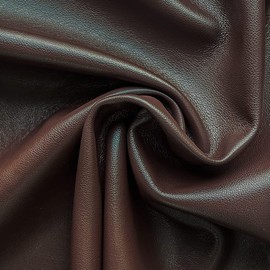 Faux Leather Fabric 1 Yard Soft Plain PU Marine Vinyl 0.9mm Thick Perfect for Sofas, Car Seat Covers, Upholstery, Sewing and DIY Projects - 137cm x 91cm (Dark Brown)