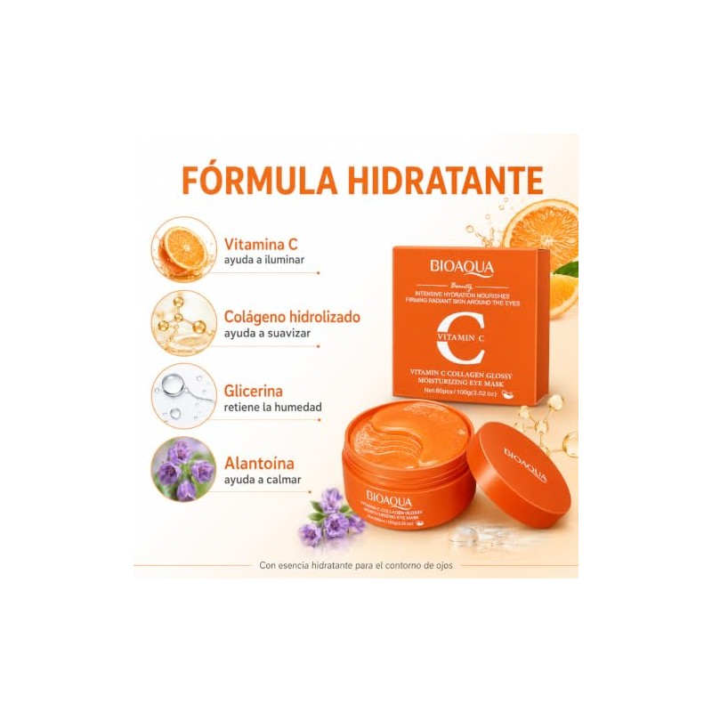 BIOAQUA Parches de Hidrogel para Ojos con Vitamina C y