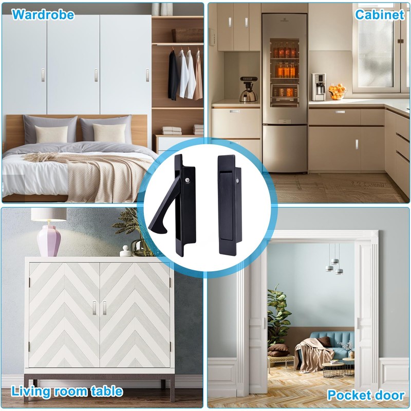 Dontay Pocket Door Handles Edge Pull, Professional Stainless Steel 304,