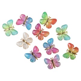 YYlingx 20Pcs Colorful Butterfly Shape Charms, Acrylic Cute Butterfly Embellishments for Scrapbooking,DIY Crafts