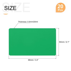 MECCANIXITY 20Pack Blank PVC Cards 20mil ID Blank Credit Cards Waterproof & Double Sided Printing for ID Badge Printer, Graphics Green