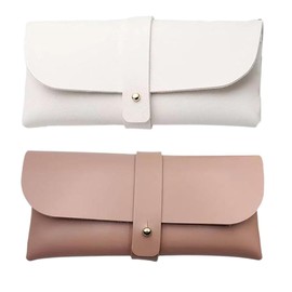 Glasses Case, Pack of 2 Soft Glasses Case, Sunglasses Case, Leather Glasses Case, Glasses Case, Portable for Men and Women, PU Leather, Soft Glasses Case, Protective Case