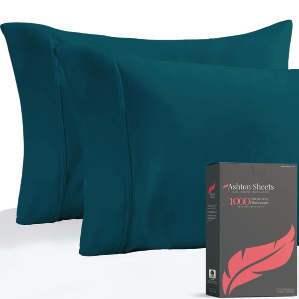Ashton Sheets Luxury Egyptian Cotton Standard/Queen Pillow Cases Set of