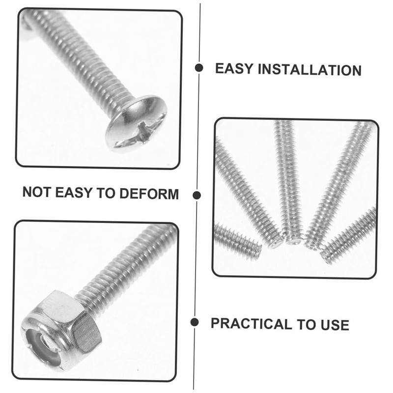 Abaodam 50pcs Foosball Table Hardware Foosball Screws Nuts for Game