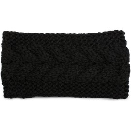 styleBREAKER Headband Chunky Knit with Plait Pattern, Hairband, Headband, Ladies 04026005, Colour:Black