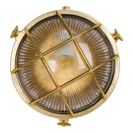 BLINKO Nautical Brass Bulkhead Wall Light,Vintage Retro Wall Sconce,Industrial Lighting Fixtures,Mid Century Modern Decorative,IP 54 Precision Waterproof,Lampshade Only,with Bottom Hole