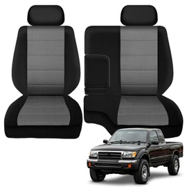 SAPUBK Custom-Fit Front Seat Covers Replace for 1995-2000 Toyota Tacoma 60/40 High Front Bench with Headrests & Center Console,Knitted Fabric Composite Soft Foam Lining Airmesh Breathable Seat Cover