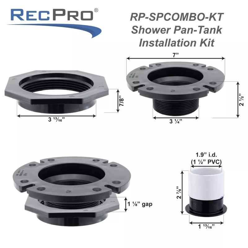 RecPro RV Combo Shower Pan Installation Kit | Attach a
