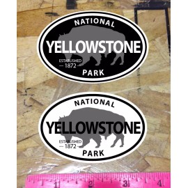 Yellowstone National Park Wyoming Decal Sticker Vinyl Buffalo 3.8" - 2 for 1