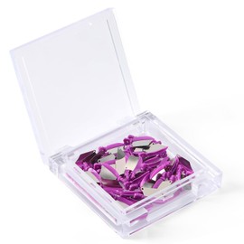 JMU 50 Pcs Dental Wedge Guard, Autoclavable Plastic Wedge Knife with Stainless Steel Plate, Large, Purple