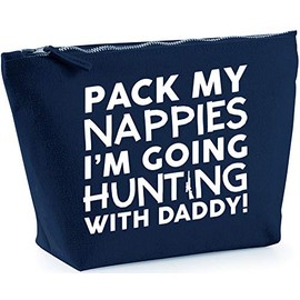 Hippowarehouse Pack my nappies I'm going hunting with daddy printed make up cosmetic wash bag 18x19x9cm