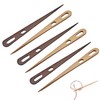 Leewoth 6pcs Nalbinding Needle, Wood Multipurpose Large Two-Eyed Yarn Needles