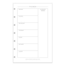 BetterNote This Week Refill Pages for Disc Notebooks, Fits Big Happy Planner, Levenger Circa, Staples Arc, Talia (Classic- 6 months, 7-Disc, 4.6”x7”)