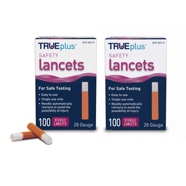 2 x 100ct 28g TRUEplus® Safety Lancets