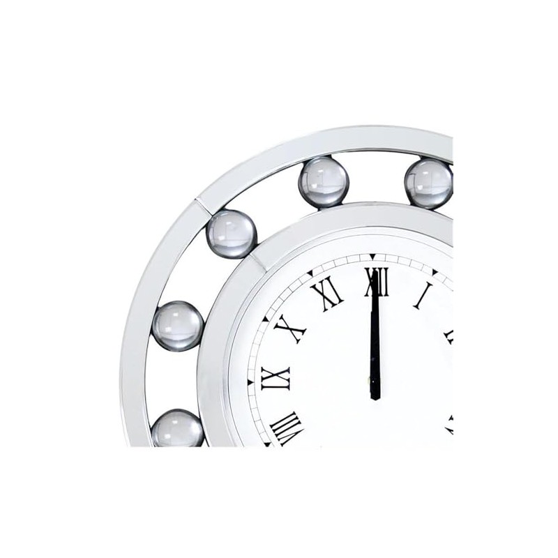 Acme Boffa Round Wall Clock with Circular Floating Crystal in