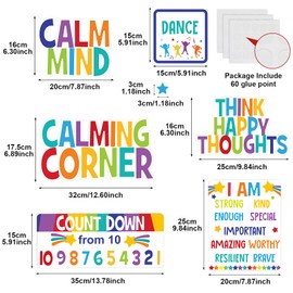 Calm Down Corner Bulletin Board Set for Classroom Decoration Feelings Chart Mental Health Feeling Management Poster for Kindergarten Emotions Poster Decor School(Bright Colors)