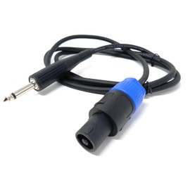 DRUT 1.5m Speakon to 6.35mm 1/4'' Jack Low Loss PA Speaker, Guitar, Music Instrument Cable Lead 5ft